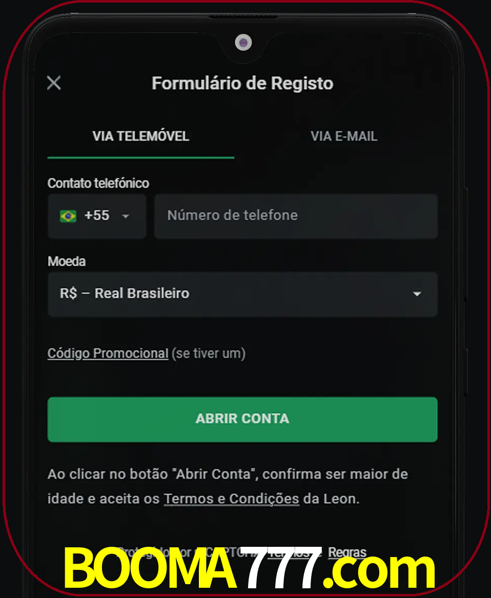 Abra o aplicativo e inicie o processo de registro.