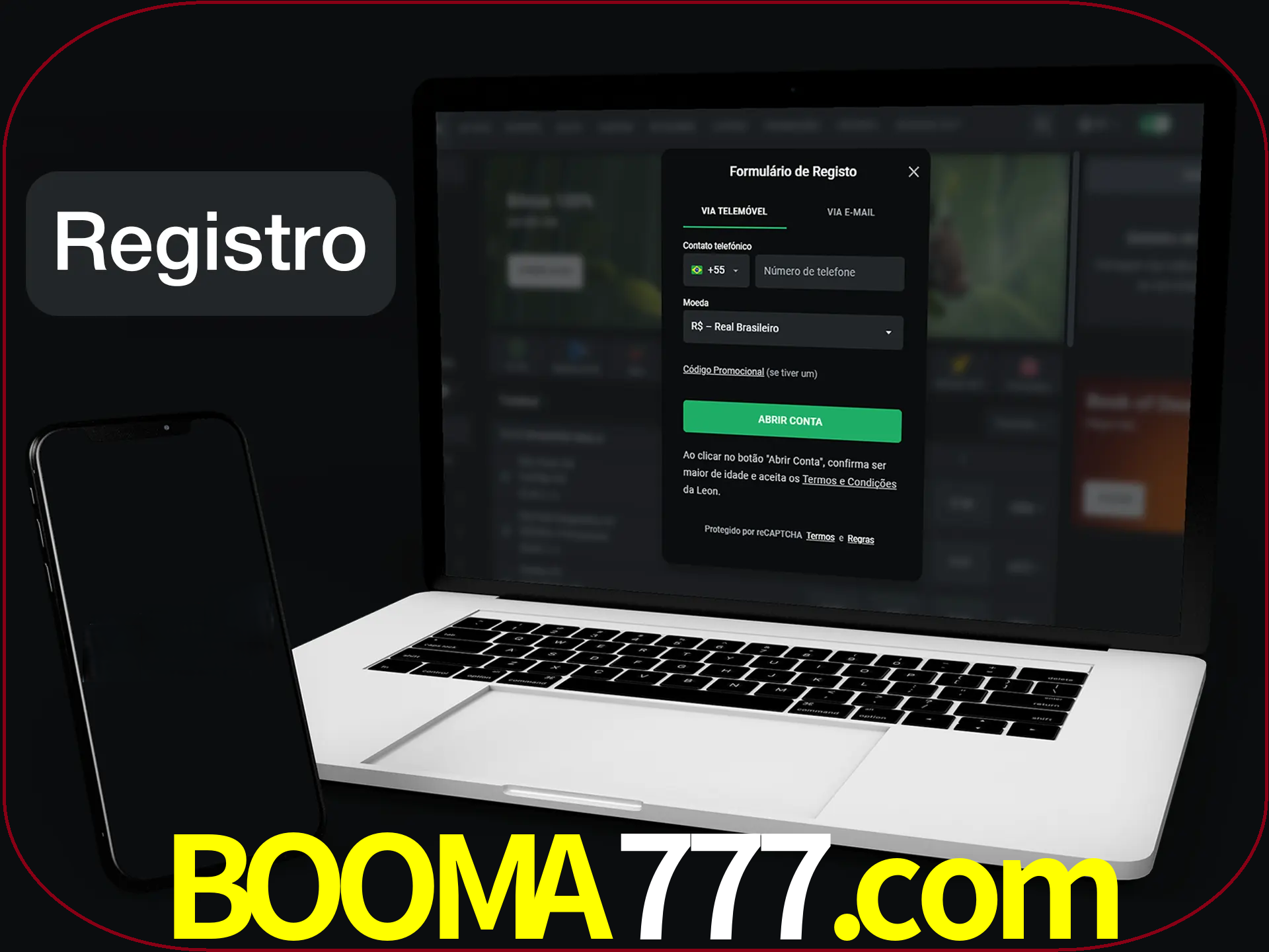 O registro na LeonBet é simples.