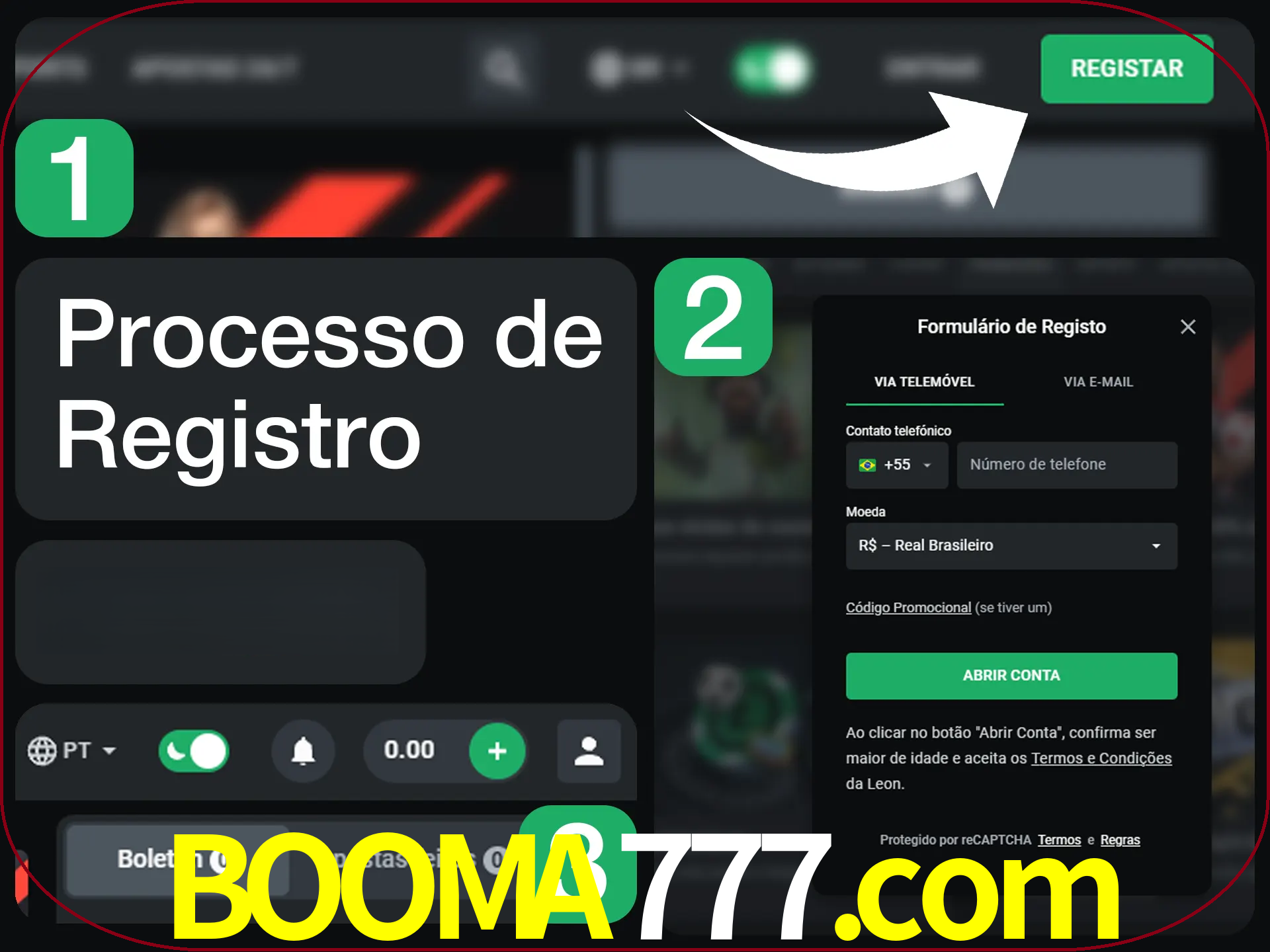 O processo de registro na LeonBet é simples.
